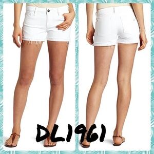 DL1961 Stella' X-Fit Stretch Denim Shorts white
